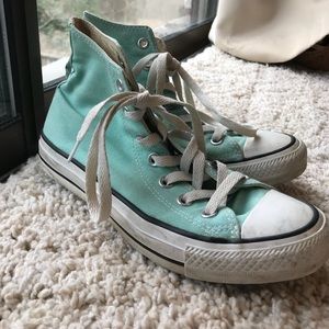 Teal converse all star lightly worn